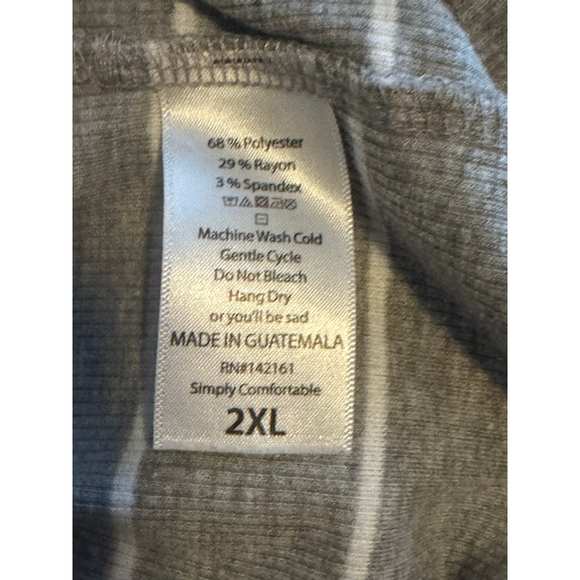 Women's LuLaRoe Gray White Striped Short Sleeve Tee 2XL - Picture 4 of 4